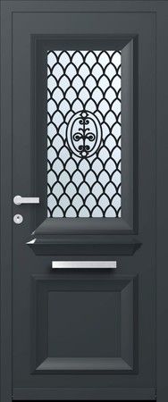 porte entree diva grille ecaille macaron anthracite