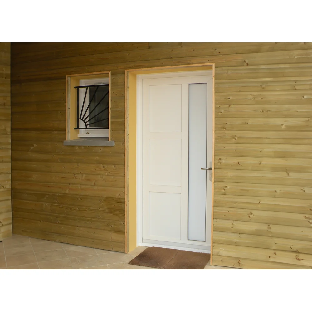 Porte d’entrée PVC contemporaine à décor graphique et lignes droites