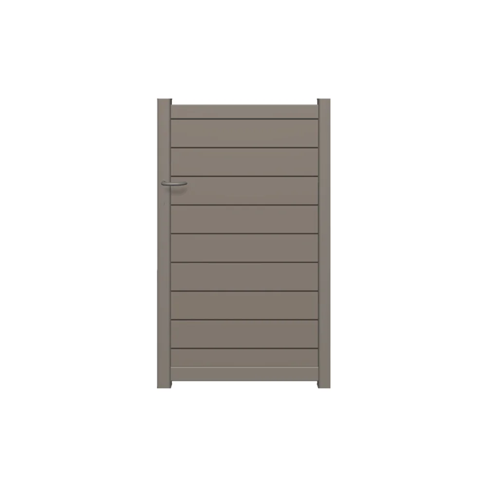 Portillon aluminium de style contemporain, lames horizontales larges et lignes épurées
